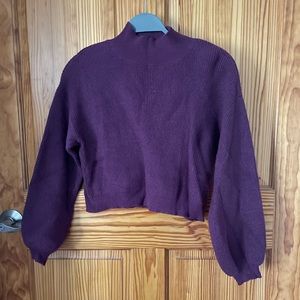 Purple turtleneck crop top
